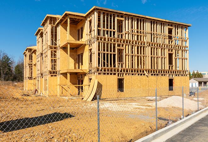 a snapshot of temporary chain link fences protecting a large construction project from unauthorized access in Richfield